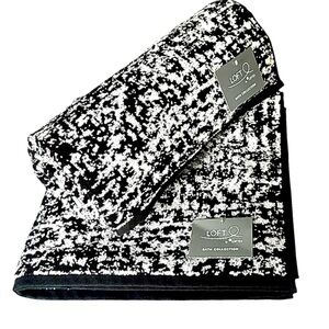 Loft by Loftex 2 Pc Bath Towels Set Black & Light Gray Modern Print SUSTAINABLE